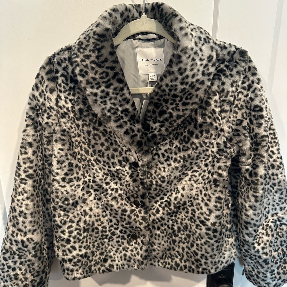 Janie and Jack Faux Snow Leopard Coat NWT